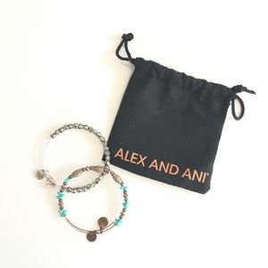 ALEX AND ANI silver and gold bead bracelet set